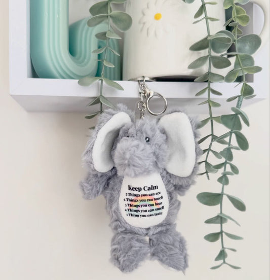 Stay Calm Elephant Keychain