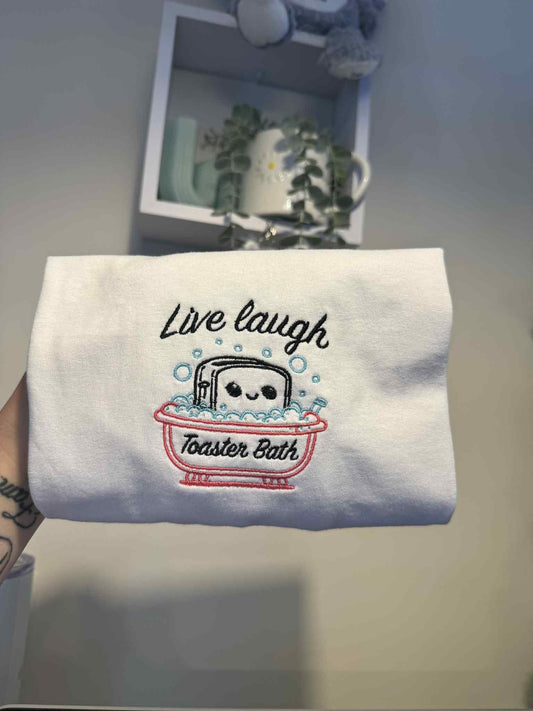 Live, Laugh, Toaster Bath Tee